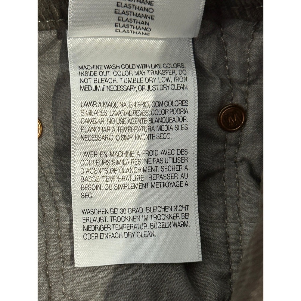 MOTHER High Waisted Looker Ankle Chew Size 31 Grey Corduroy Skinny Jeans - Picture 10 of 12